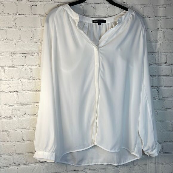 Gibson Women’s White Long Sleeve Blouse size small, Button up - Picture 1 of 7